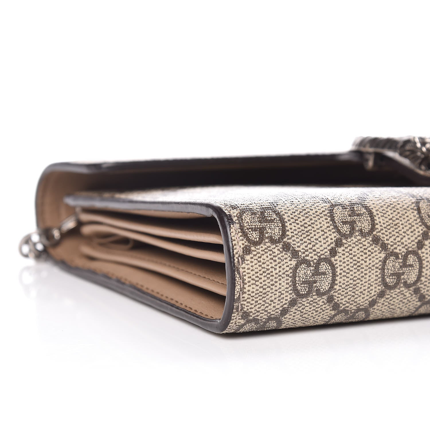 Gucci GG Supreme Monogram Mini Dionysus Chain Wallet Beige Taupe 8 of 9