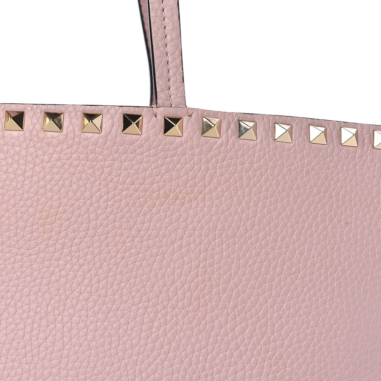 Valentino Garavani Grained Calfskin Rockstud Shoulder Tote Water Rose 9 of 17