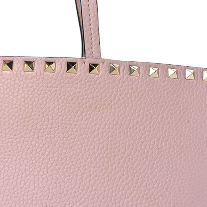 Valentino Garavani Grained Calfskin Rockstud Shoulder Tote Water Rose 9 of 17