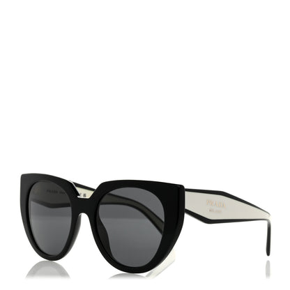 Prada Acetate Sunglasses SPR 14W Black White 1 of 6