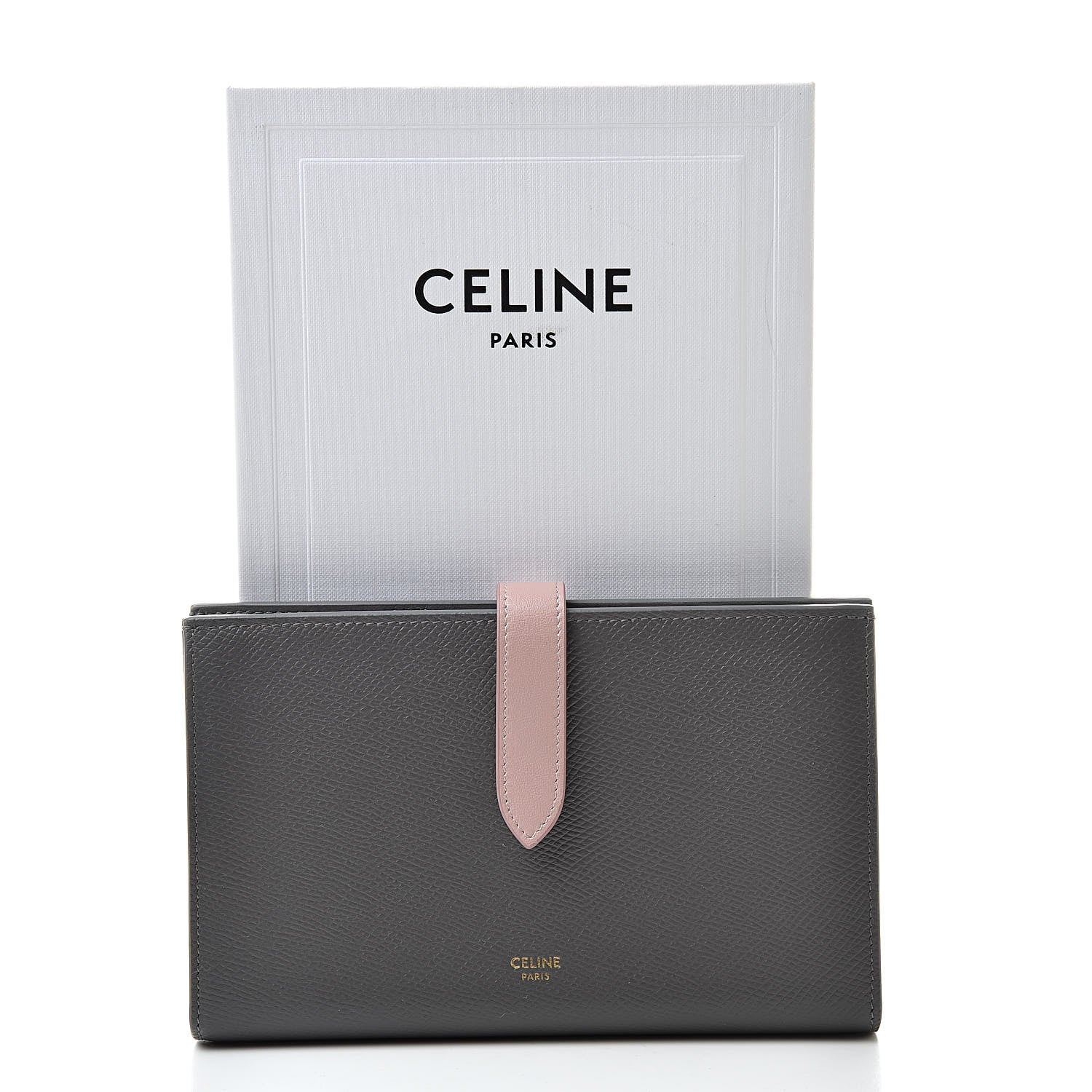 Celine Grained Calfskin Large Multifunction Strap Wallet Grey 9 of 9
