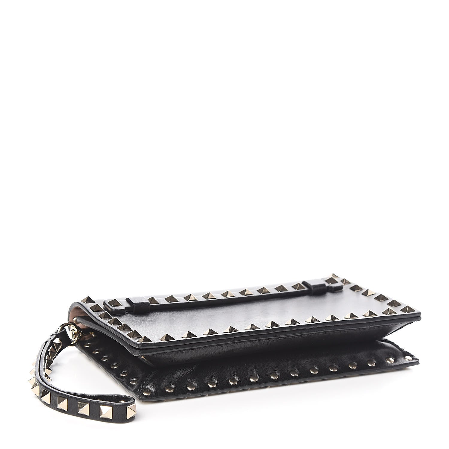 Valentino Garavani Nappa Small Rockstud Wristlet Clutch Black 4 of 7