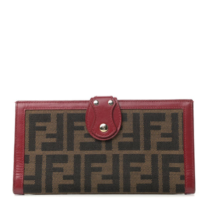Fendi Zucca Continental Wallet Tobacco Rosso 1 of 7