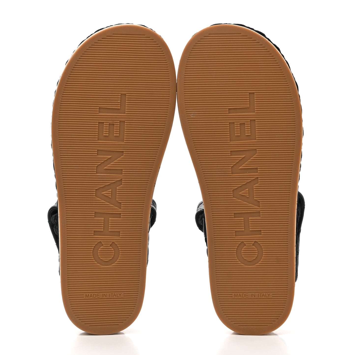 Cord Lambskin Quilted Logo Sandals 35 Black