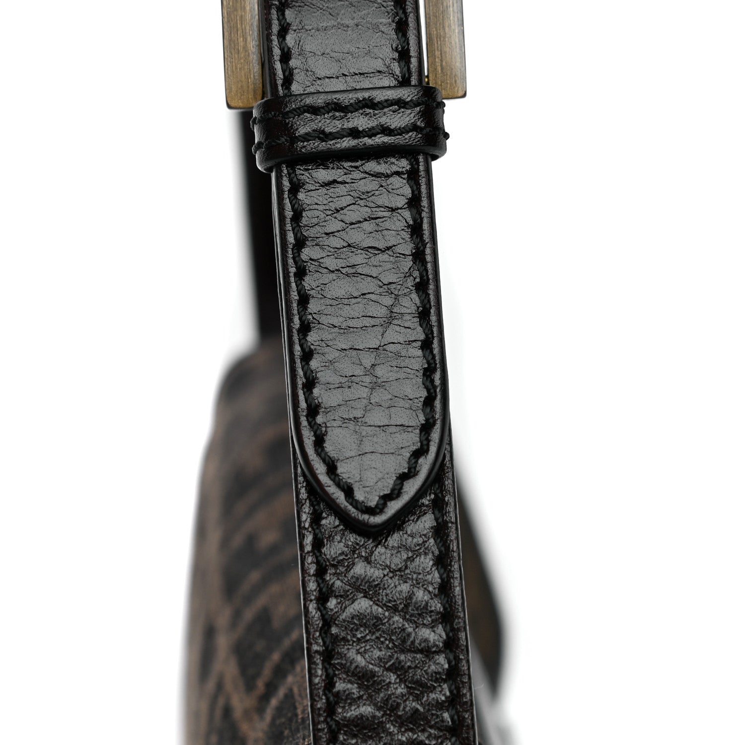 Fendi Zucca Calfskin Shoulder Bag Tobacco 16 of 19