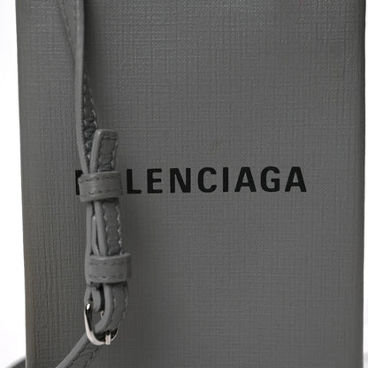 Balenciaga Squared Calfskin Logo Shopping Phone Holder Bag Balenciaga Grey 9 of 9