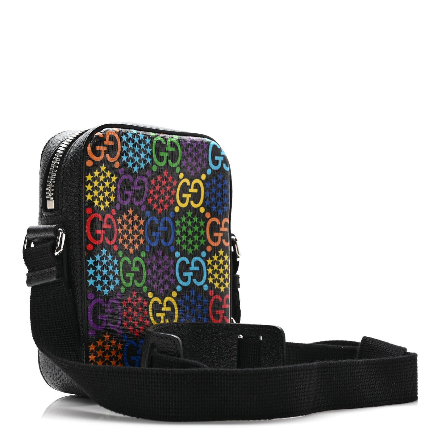 GG Supreme Monogram Psychedelic Messenger Bag Black
