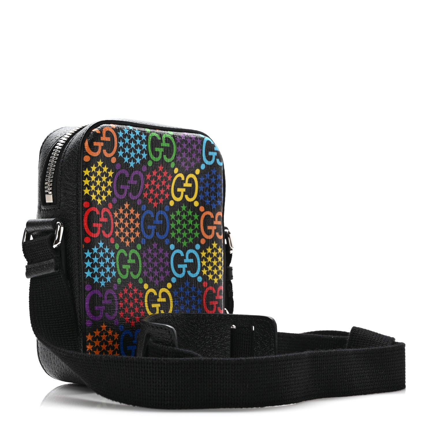 Gucci GG Supreme Monogram Psychedelic Messenger Bag Black 3 of 9