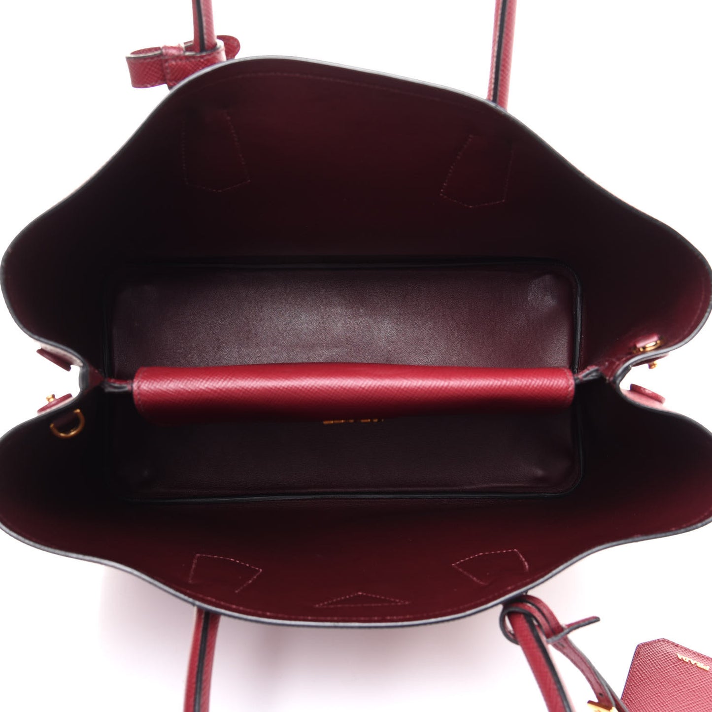 Saffiano Cuir Large Double Bag Fuoco