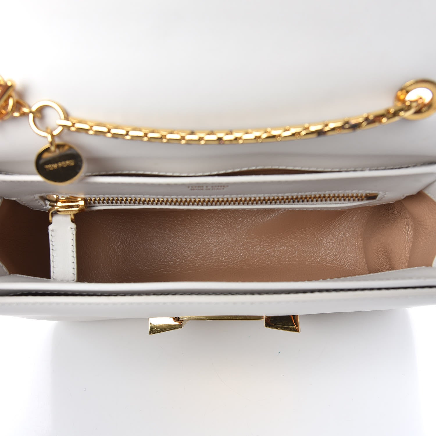 Tom Ford Calfskin Medium Sienna Shoulder Bag Chalk 7 of 9
