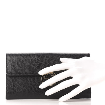 Gucci Pebbled Calfskin Icon Continental Wallet Black 2 of 5