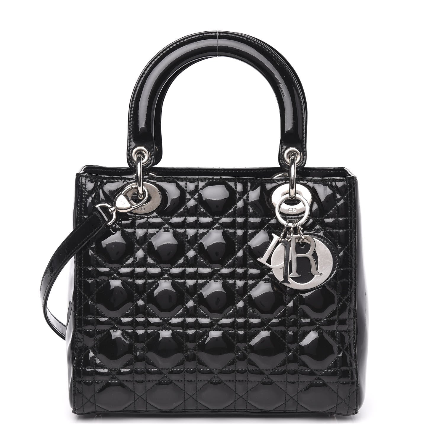 Christian Dior Patent Cannage Medium Lady Dior Black 1 of 13