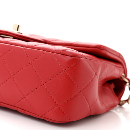 Chanel Lambskin Quilted Mini Rectangular Flap Red 10 of 11