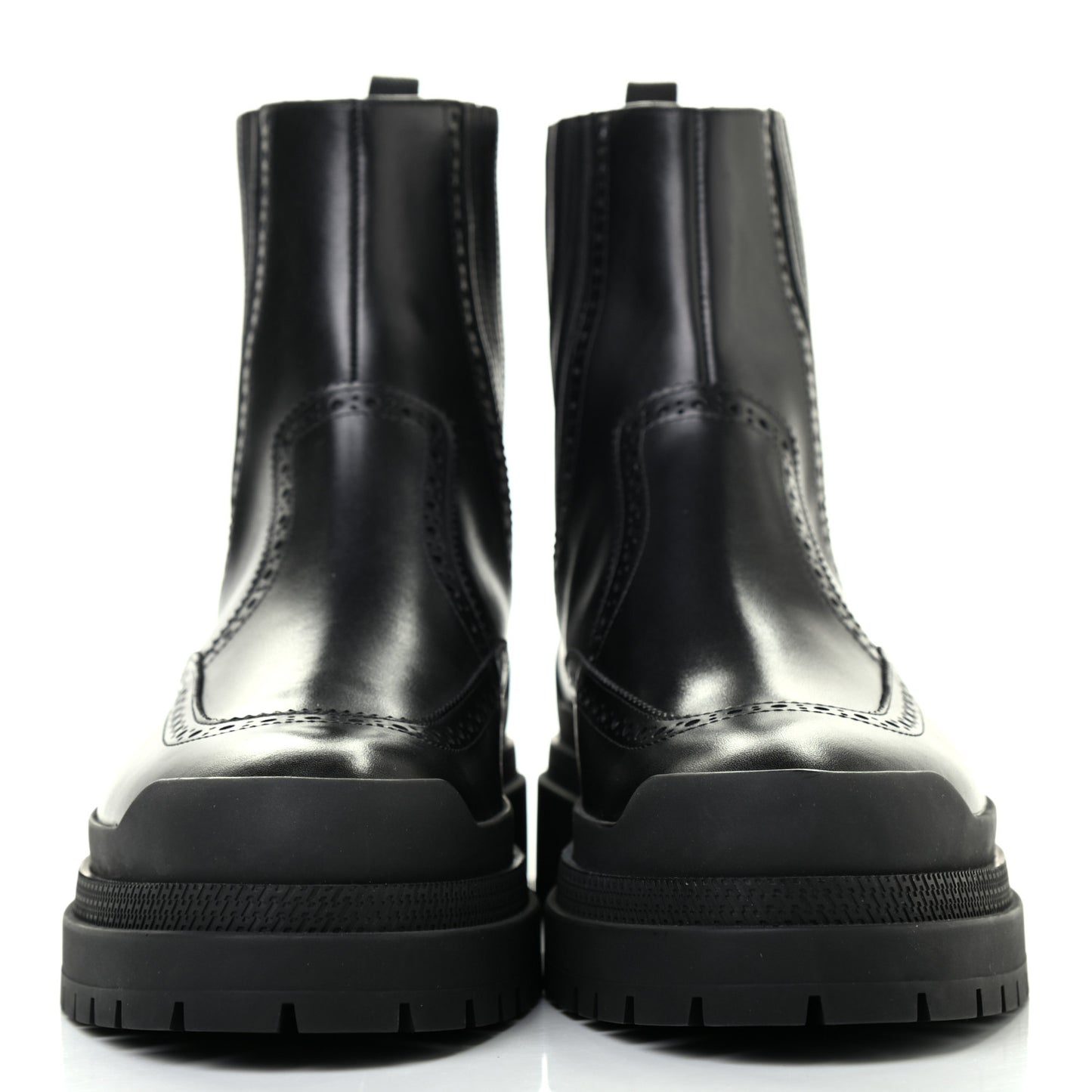 Calfskin Mens Brogue Ankle Boots 41 Black