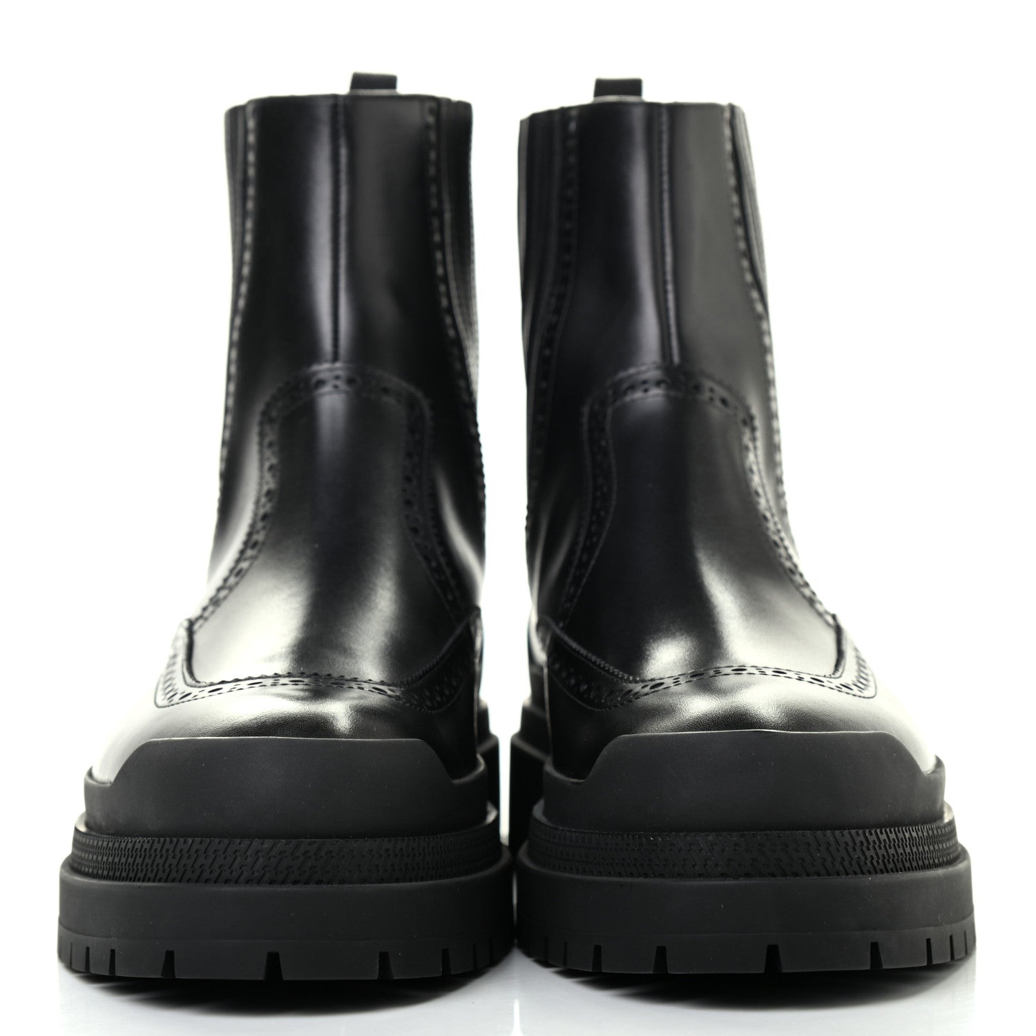 Hermes Calfskin Mens Brogue Ankle Boots 41 Black 2 of 8