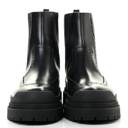 Hermes Calfskin Mens Brogue Ankle Boots 41 Black 2 of 8