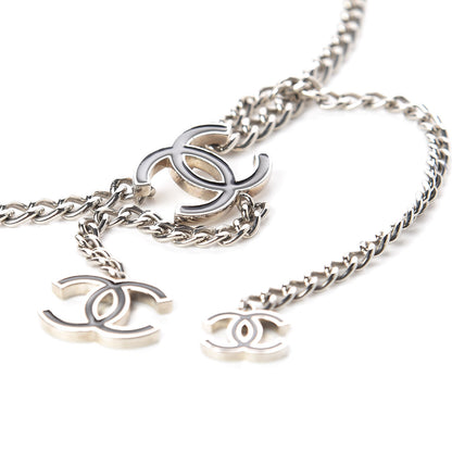 Chanel Enamel CC Chain Logo Belt Silver Black 3 of 5