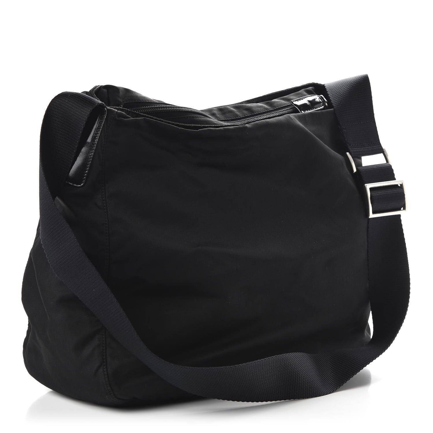 Prada Nylon Flat Messenger Bag Black 2 of 9