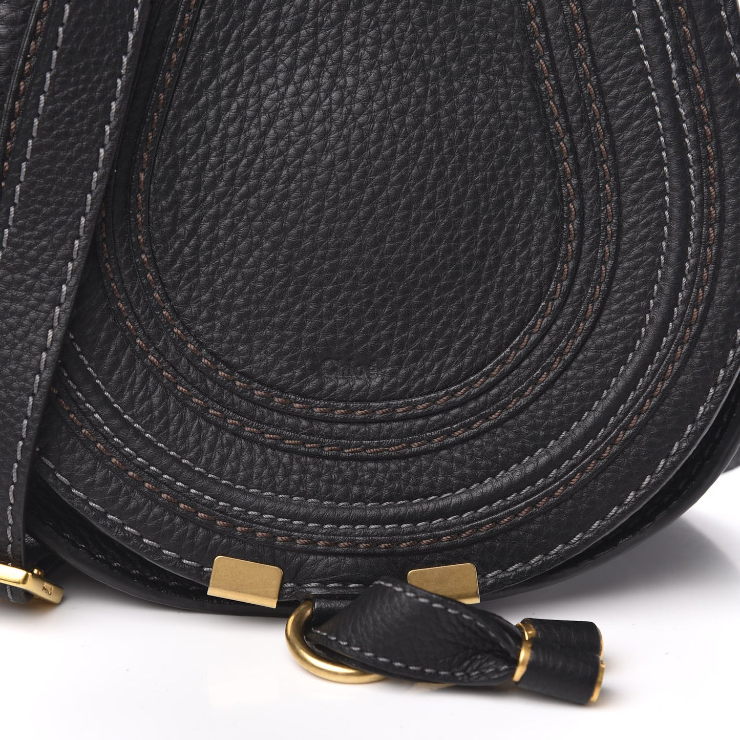 Calfskin Mini Marcie Round Crossbody Bag Black