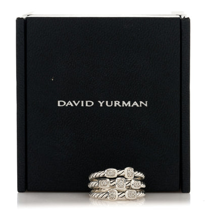 David Yurman Sterling Silver Diamond Confetti 3 Row Ring 54 7 6 of 6