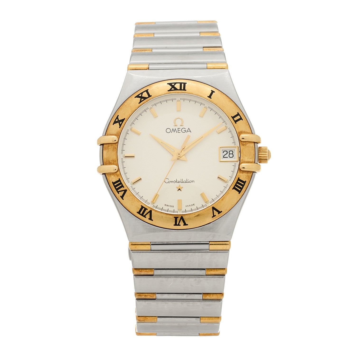 Omega Stainless Steel 18K Yellow Gold 33mm Constellation Quartz Watch White 1312.30 1 of 4