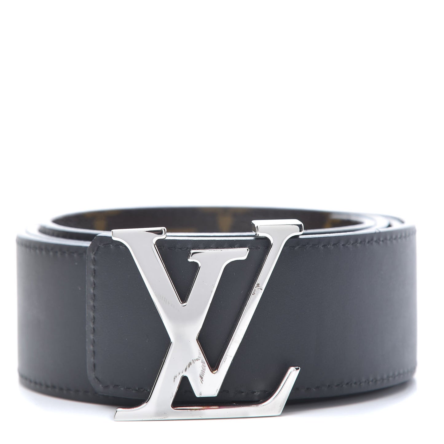 Calfskin Monogram 40mm LV Initiales Reversible Belt 90 36 Black