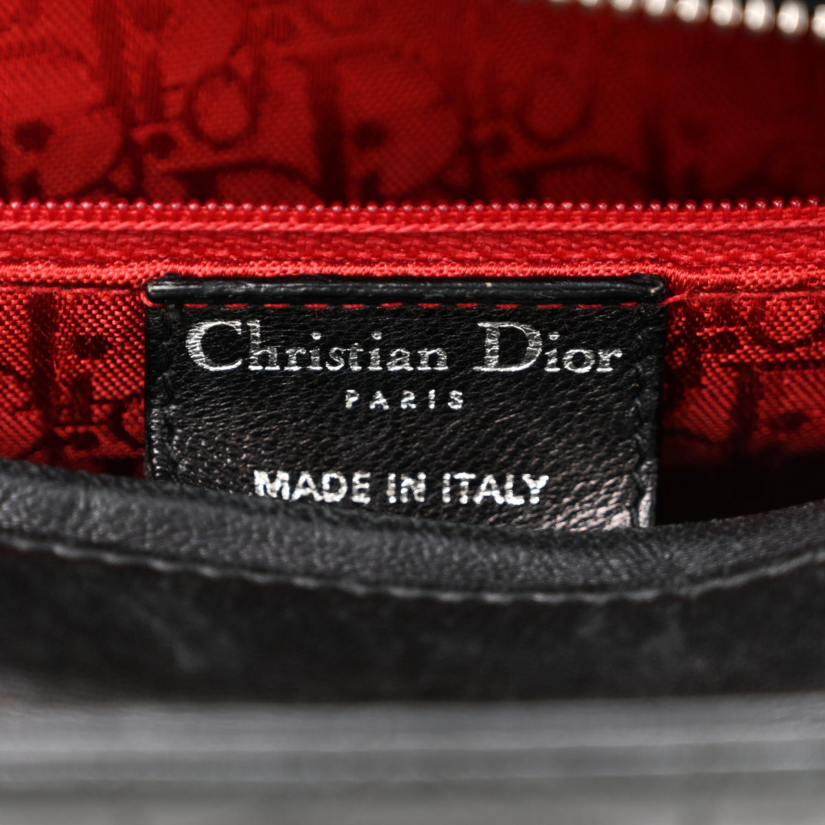 Christian Dior Lambskin Cannage Medium Lady Dior Black 10 of 27