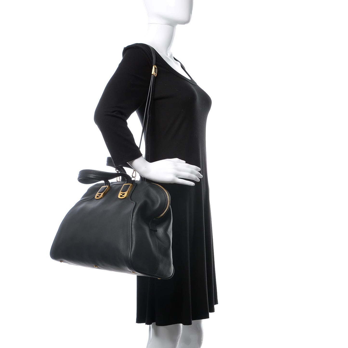 Vitello Dolce Marmol Large Chameleon Tote Black