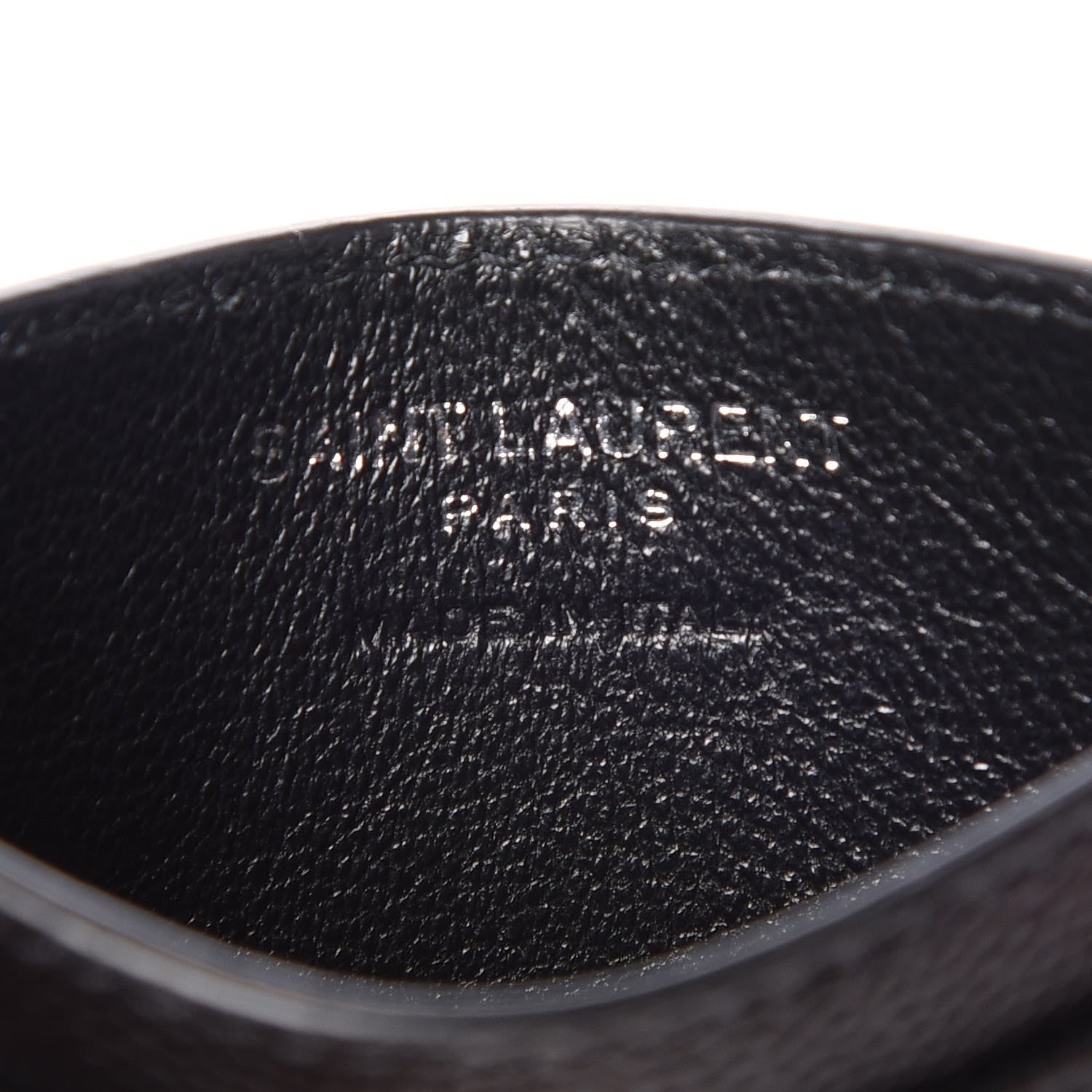 Saint Laurent Grain De Poudre Matelasse Chevron Monogram Credit Card Case Black 6 of 8