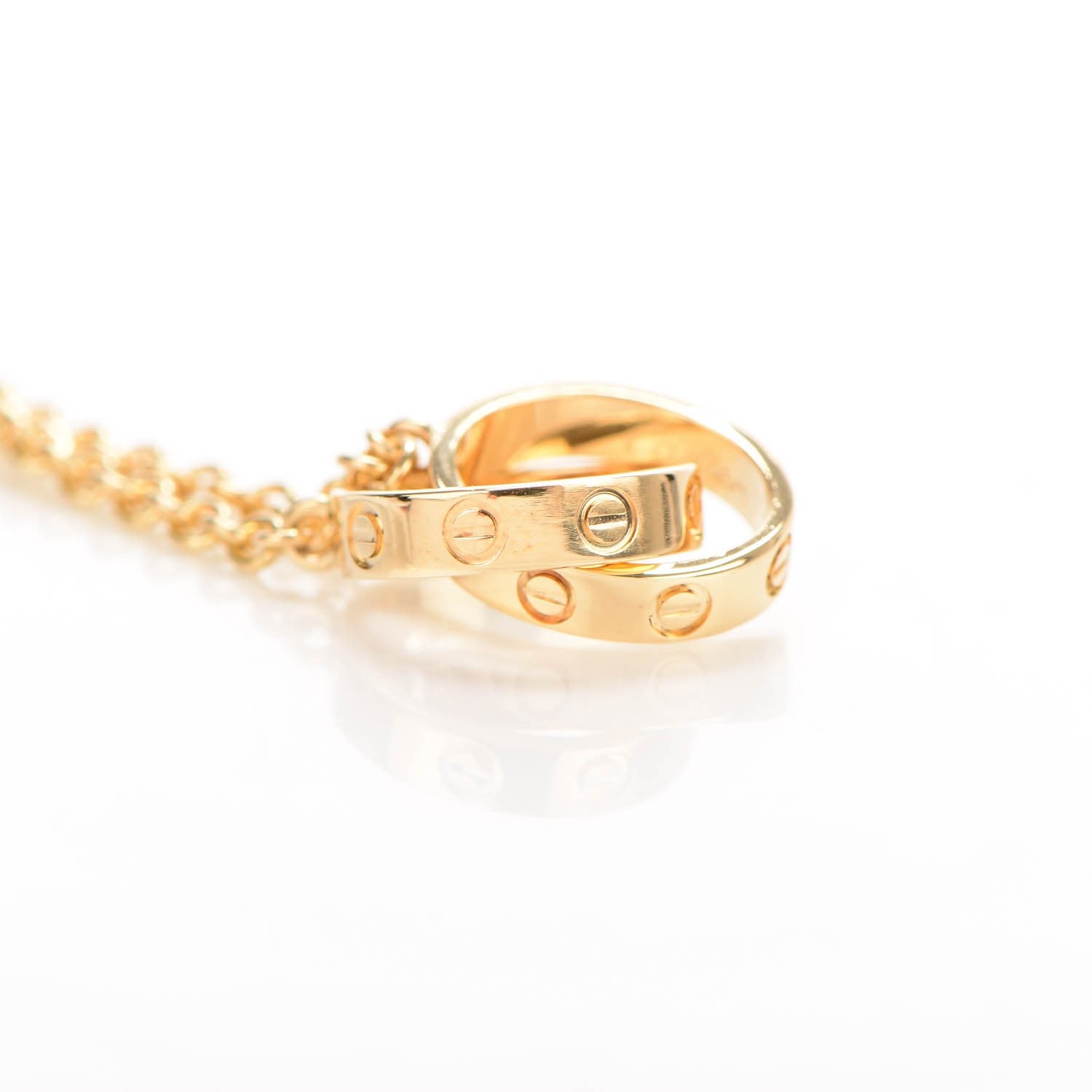 Cartier 18K Yellow Gold Interlocking LOVE Necklace 4 of 5