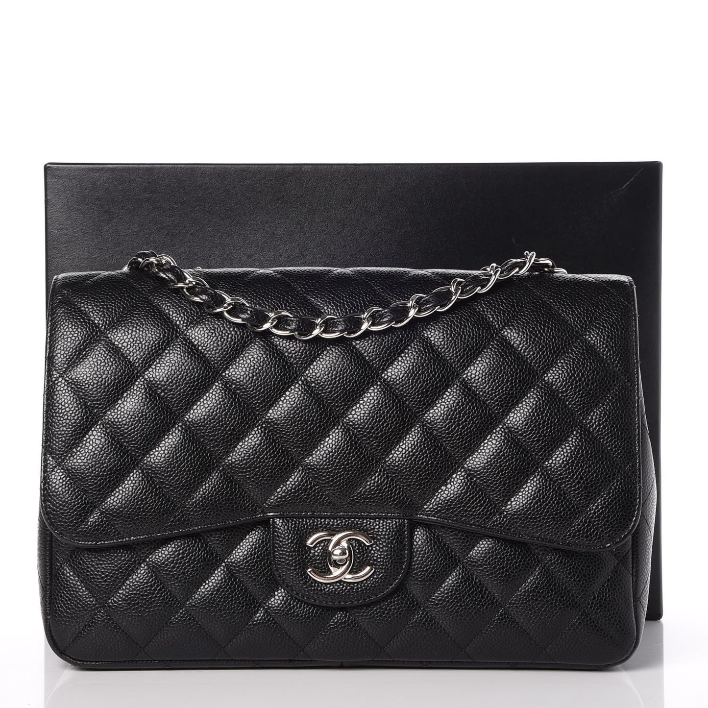 Caviar Quilted Jumbo Single Flap Black