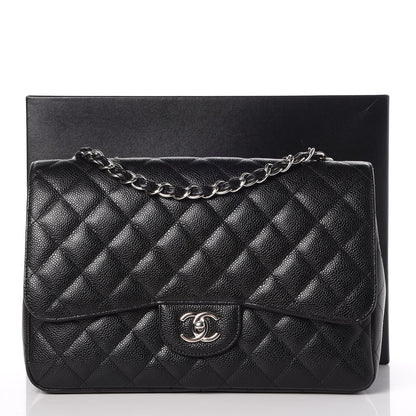 Chanel Caviar Quilted Jumbo Single Flap Black 9 of 9