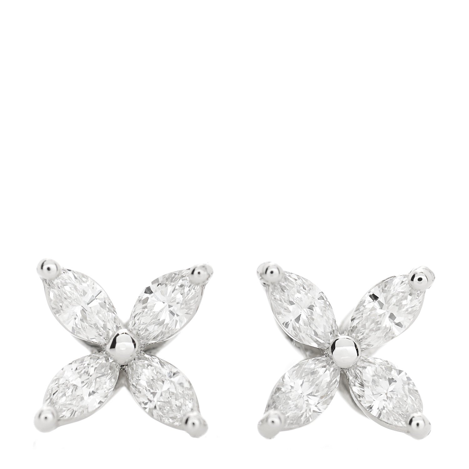 Tiffany Platinum Diamond .19ct Mini Victoria Earrings 1 of 7
