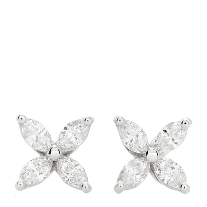 Tiffany Platinum Diamond .19ct Mini Victoria Earrings 1 of 7