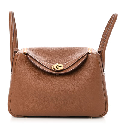 Hermes Taurillon Clemence Lindy 26 Gold 1 of 10