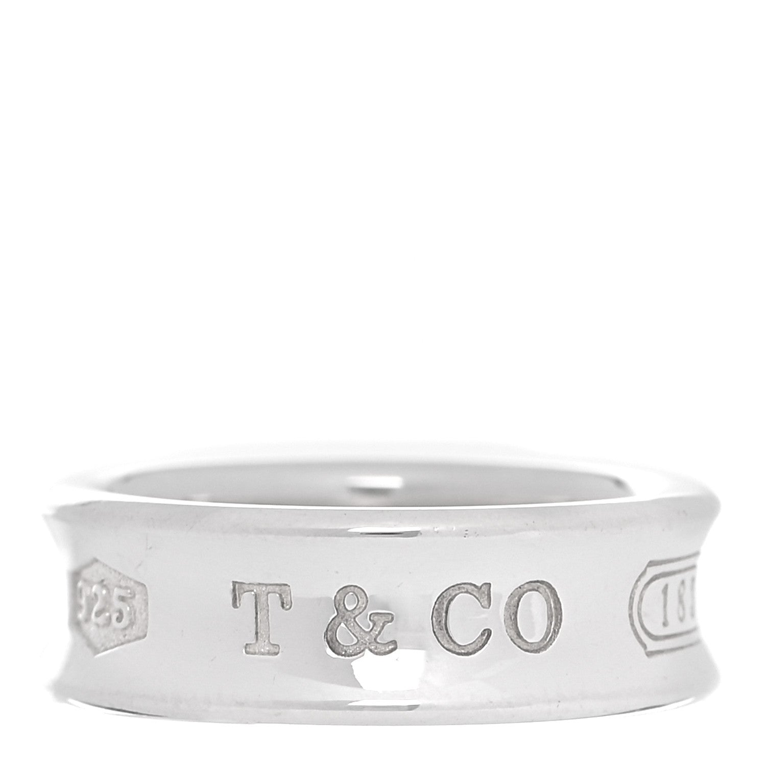 Tiffany Sterling Silver 1837 Band Ring 54 7 1 of 6