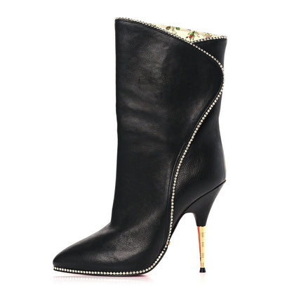 Gucci Calfskin Crystal Fosca Boots 36.5 Black 1 of 7