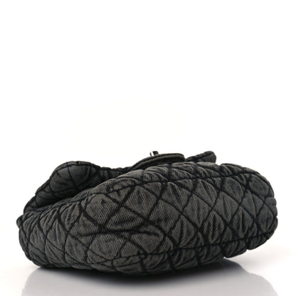 Chanel Washed Denim Quilted Small Denimpression Flap Grey Black 3 of 9