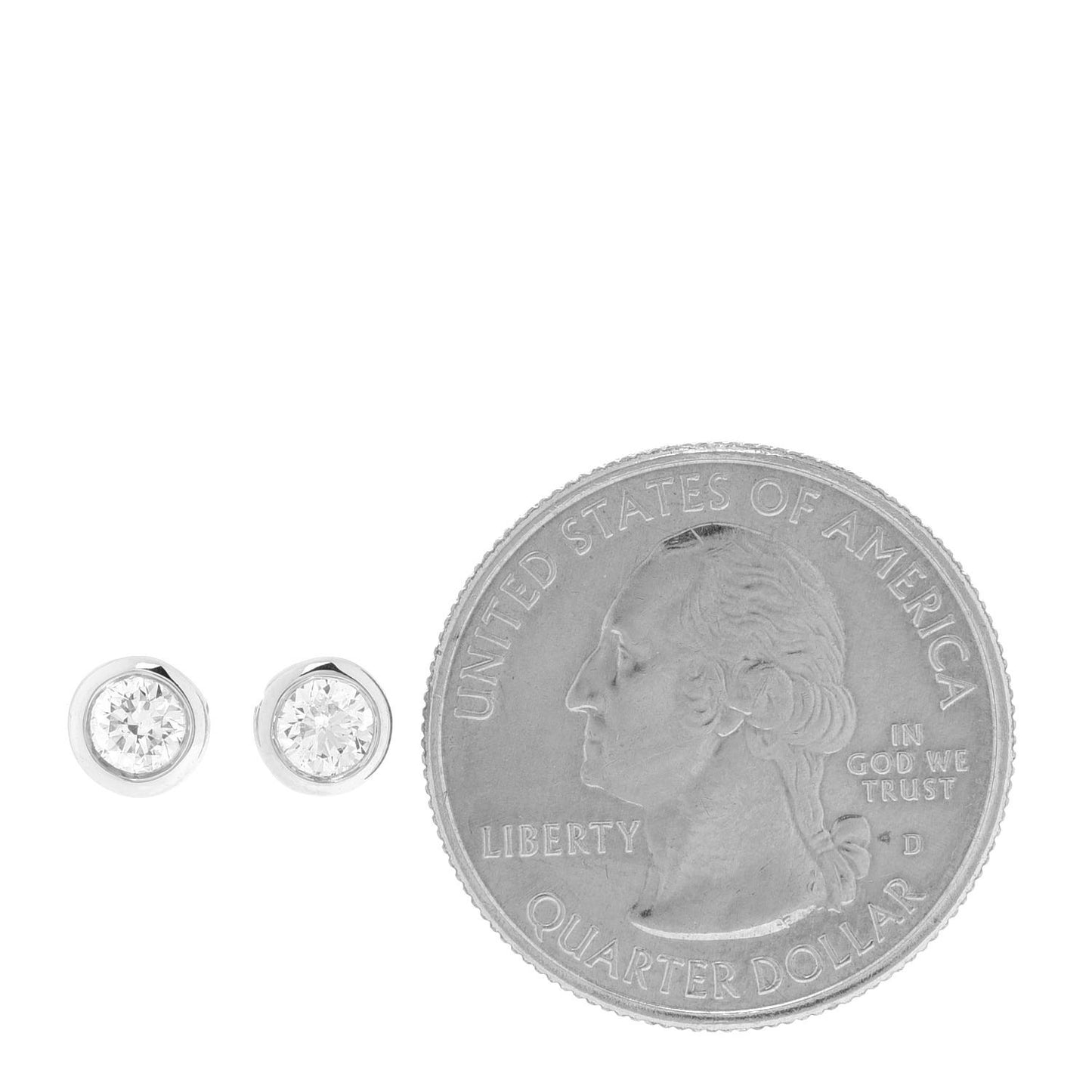 18K White Gold Diamond .51ctw Bezel Stud Earrings