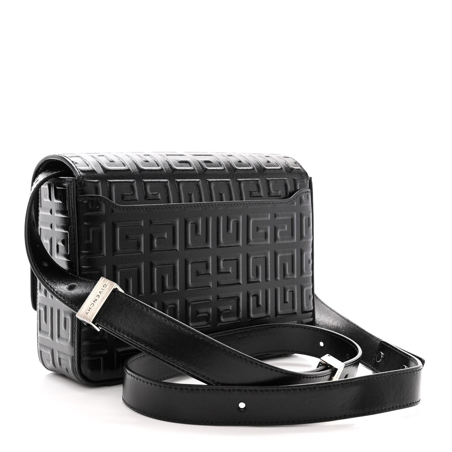 Calfskin 4G Embossed Medium Shoulder Bag Black