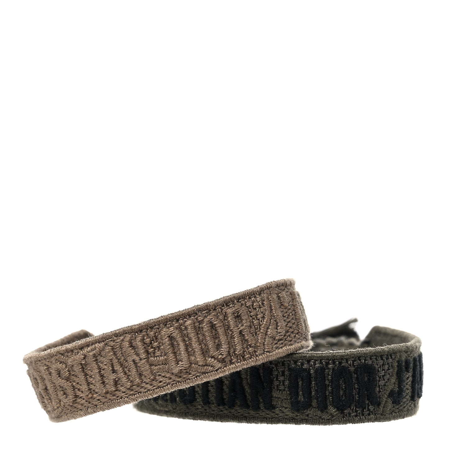 Woven Cotton J'Adior Friendship Bracelet Set Green Khaki