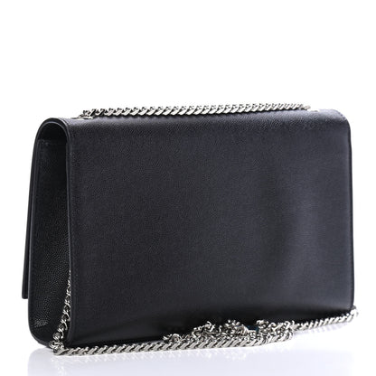 Saint Laurent Grain De Poudre Medium Classic Monogram Kate Satchel Black 2 of 12