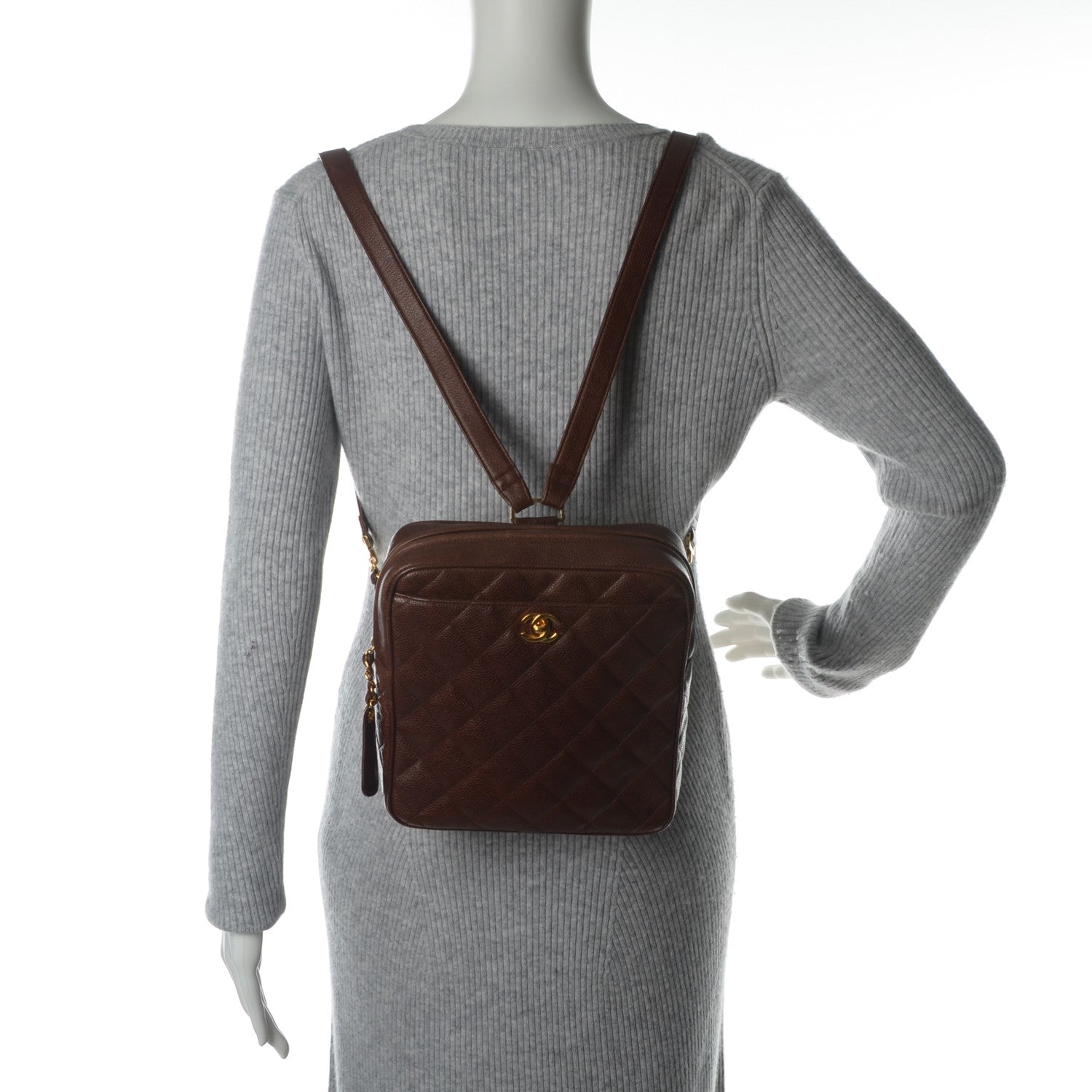 Chanel Caviar Quilted CC Backpack Brown 2 of 7