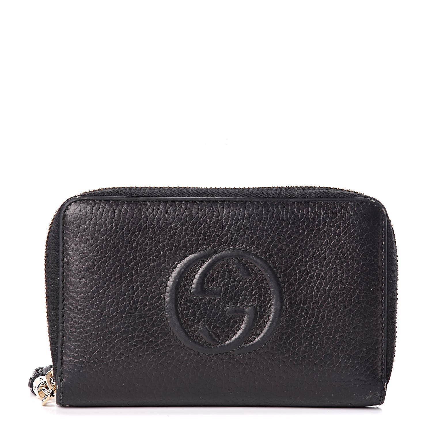 Gucci Pebbled Calfskin Medium Soho Zip Around Wallet Black 1 of 13