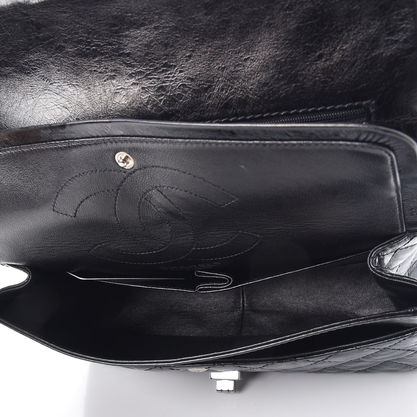 Metallic Aged Calfskin Quilted 2.55 Reissue 226 Flap Black