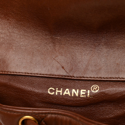 Chanel Lambskin Quilted Drawstring Backpack Brown 16 of 16