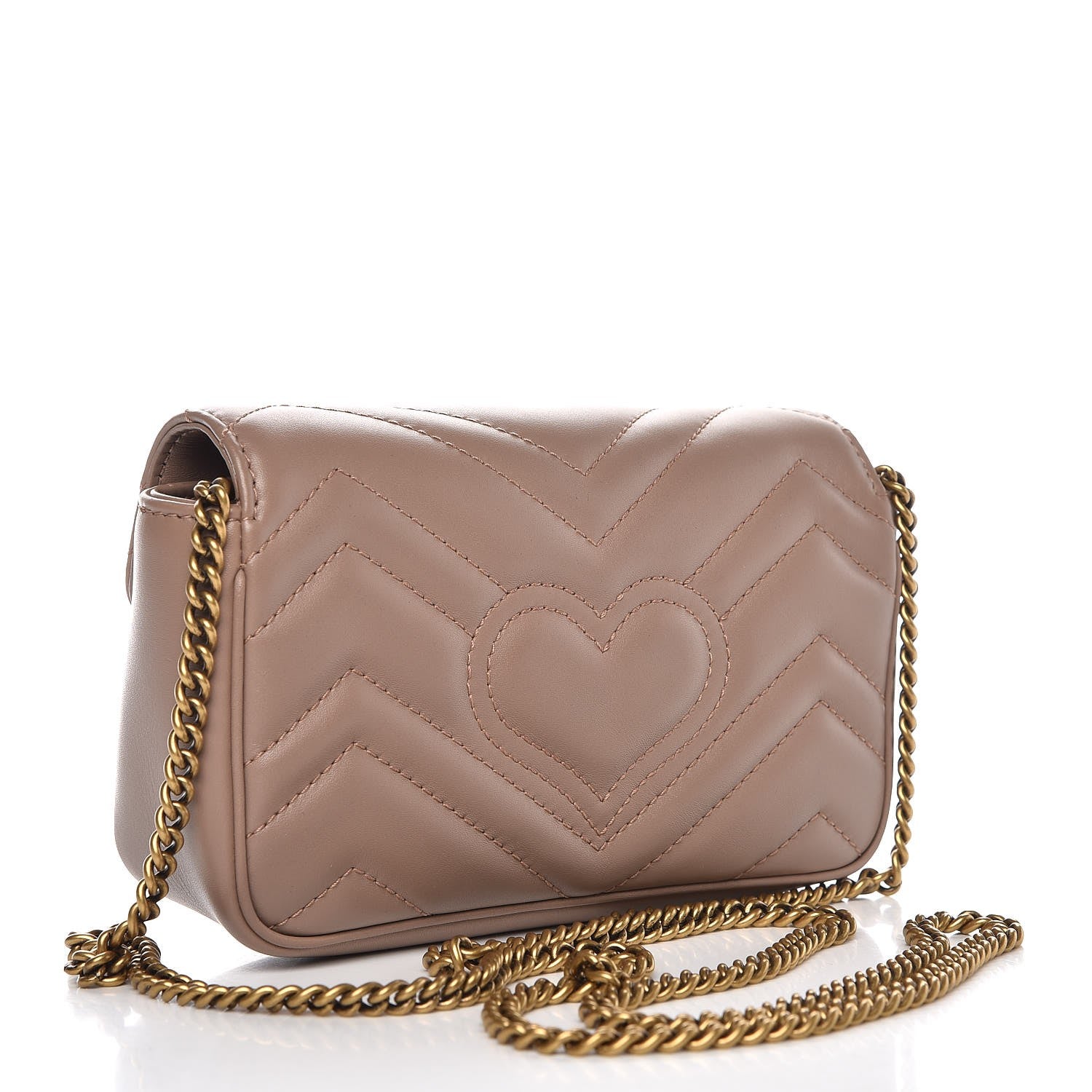 Gucci Calfskin Matelasse Super Mini GG Marmont Shoulder Bag Porcelain Rose 3 of 8