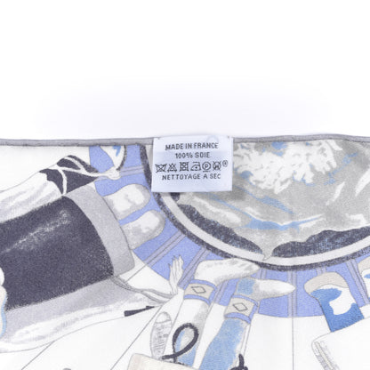 Hermes Silk Kachinas Giant Pointe Triangle Scarf Vert Mauve Gris 2 of 6