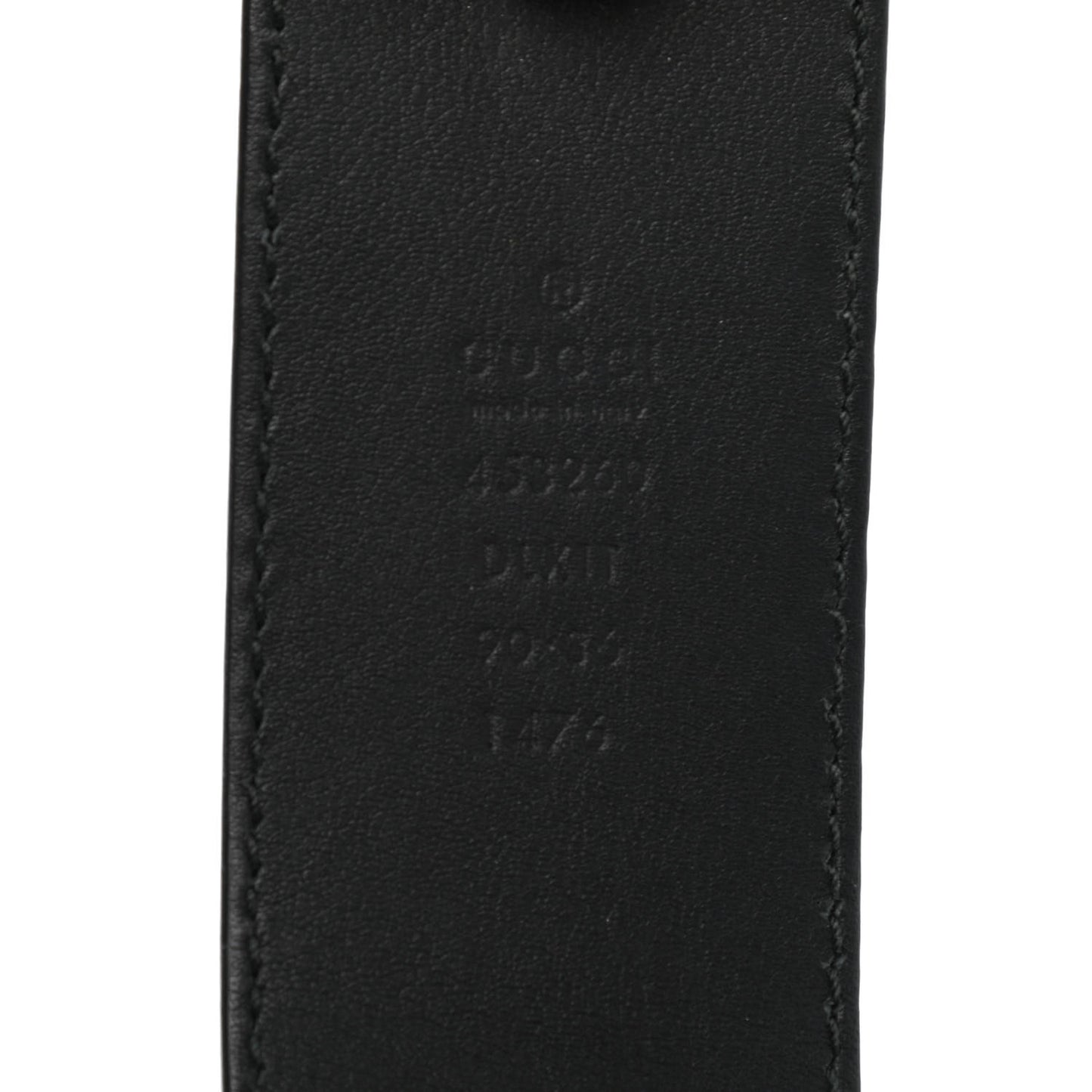 Moon Calfskin Pearl Double G 40mm Belt 90 36 Black Cream