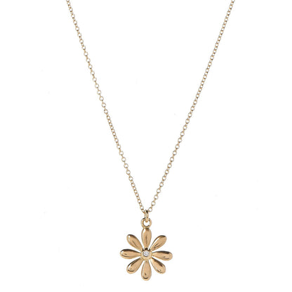 Tiffany 18K Yellow Gold Diamond Flower Pendant Necklace 1 of 7